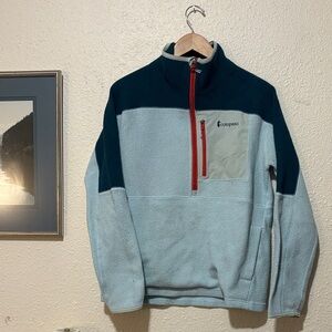 Cotopaxi Blue and Gray Zip-Up Sweater